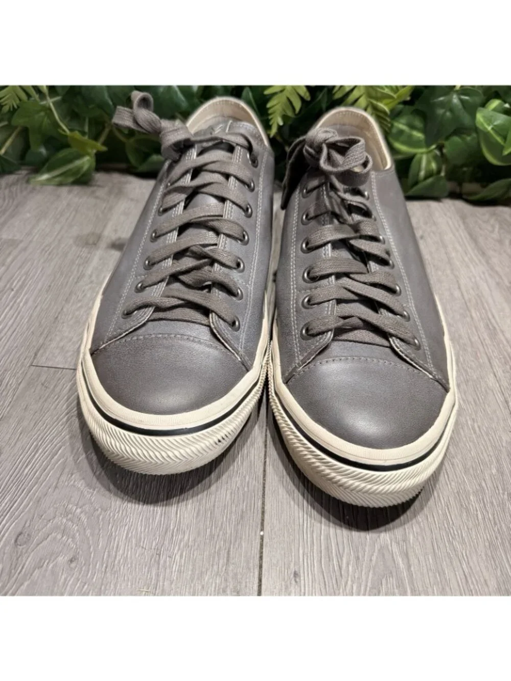 John Varvatos 315 Vulc Low Leather Sneakers Men's 13  Gray